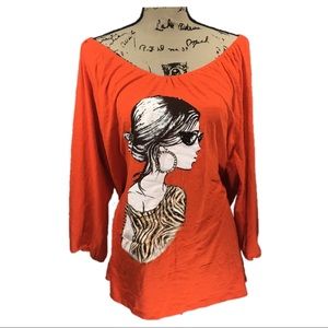 Onque Bedazzled Jeweled Bling Sequins Graphic Tee